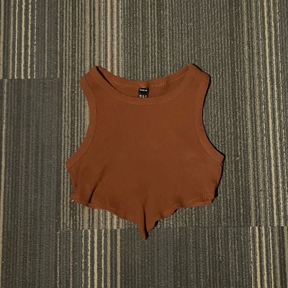Brown Crop Tank Top - Picture 1 of 2